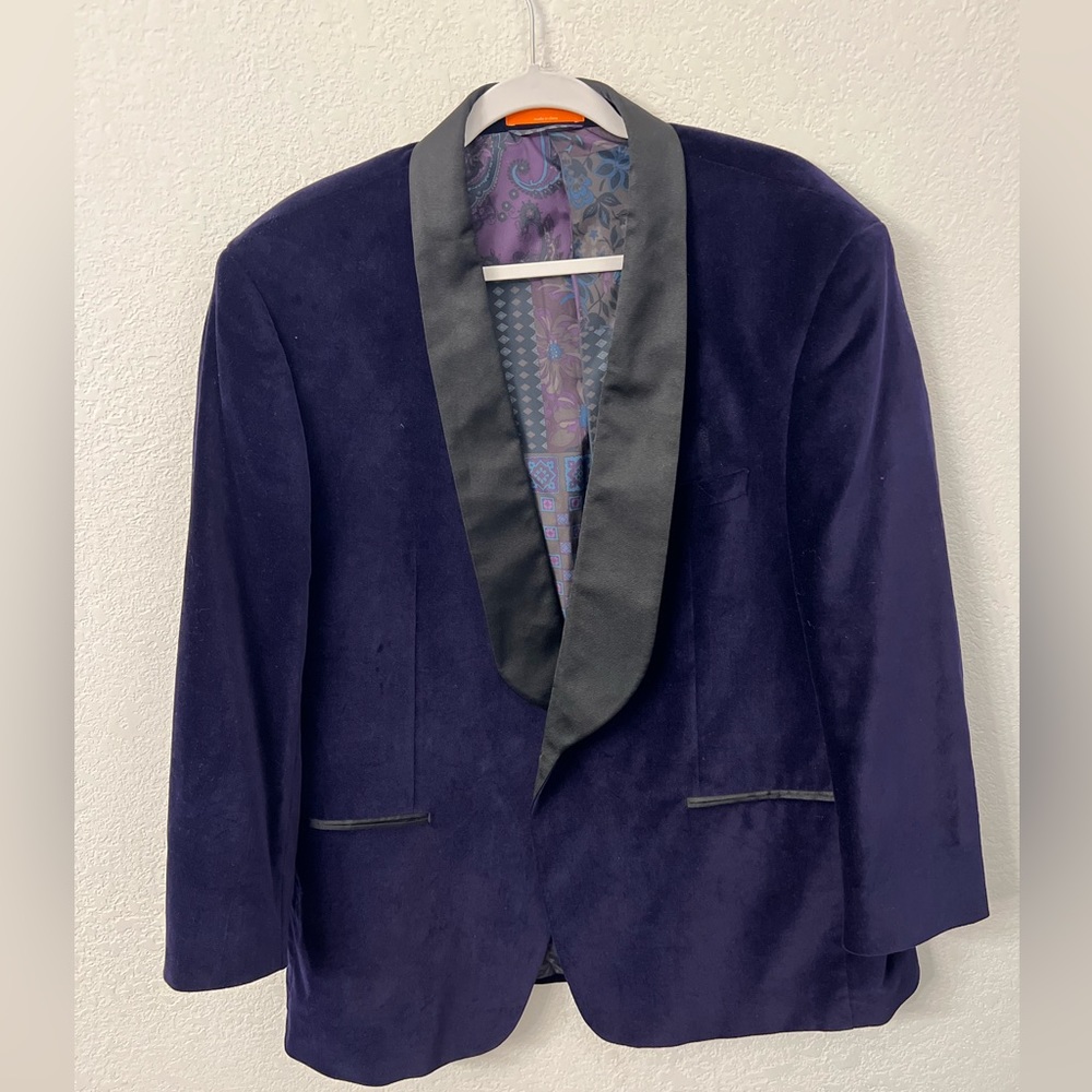 Tallia Purple velvet suit jacket blazer size XL  petite